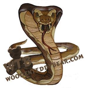 King Cobra Intarsia scroll saw pattern | The Wooden Teddy Bear