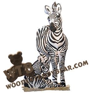 Zebra Family Intarsia scroll saw pattern | The Wooden Teddy Bear