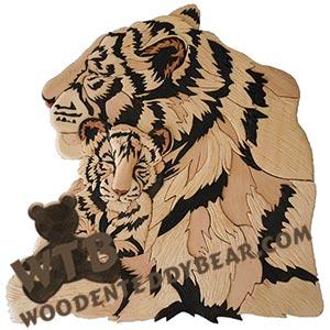 Tiger Family Intarsia scroll saw pattern | The Wooden Teddy Bear