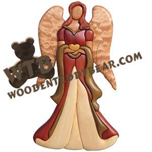 Angel Tree Topper Intarsia scroll saw pattern | The Wooden Teddy Bear