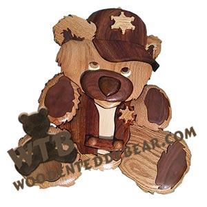 First Responder Bear Intarsia scroll saw pattern | The Wooden Teddy Bear