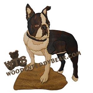 Boston Terrier Intarsia scroll saw pattern | The Wooden Teddy Bear