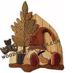 Christmas Gnome Intarsia scroll saw pattern | The Wooden Teddy Bear