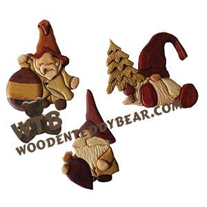 Gnome Intarsia Ornament Set scroll saw pattern | The Wooden Teddy Bear