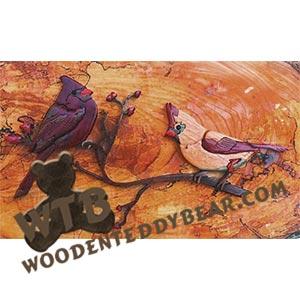 Winter Cardinals Intarsia | Fretwork Scroll Saw Pattern | Wooden Teddy ...
