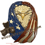 Flag Wrapped Eagle | Fretwork Scroll Saw Pattern | Wooden Teddy Bear