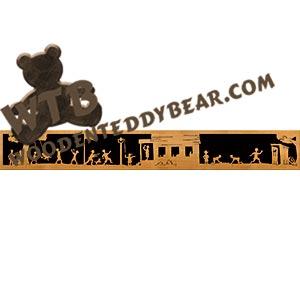 Door Topper Country School Recess fretwork scroll saw pattern | The Wooden Teddy Bear