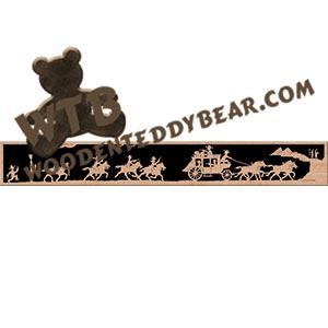 Door Topper Stagecoach Bandits fretwork scroll saw pattern | The Wooden Teddy Bear