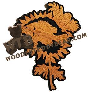 Sunfish in Chrysanthemum fretwork scroll saw pattern | The Wooden Teddy Bear