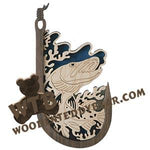 Muskie Hooked on Fishing fretwork scroll saw pattern | The Wooden Teddy Bear