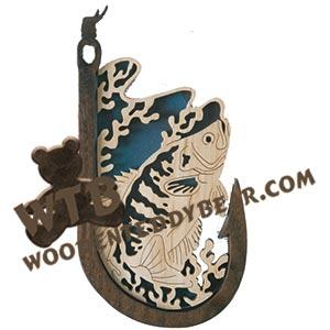 Crappie Hooked on Fishing fretwork scroll saw pattern | The Wooden Teddy Bear