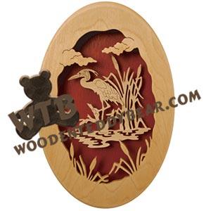 Woodland Heron fretwork scroll saw pattern | The Wooden Teddy Bear