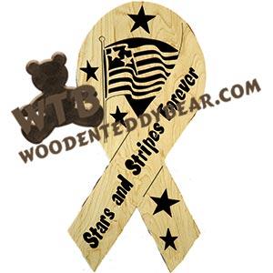 Stars & Stripes Ribbon fretwork scroll saw pattern | The Wooden Teddy Bear