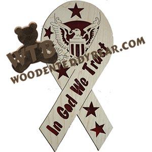 In God We Trust Ribbon fretwork scroll saw pattern | The Wooden Teddy Bear