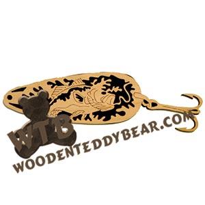 Smallmouth Bass Spoon Lure fretwork scroll saw pattern | The Wooden Teddy Bear