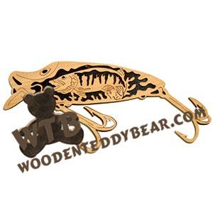 Muskie Crankbait Lure fretwork scroll saw pattern | The Wooden Teddy Bear