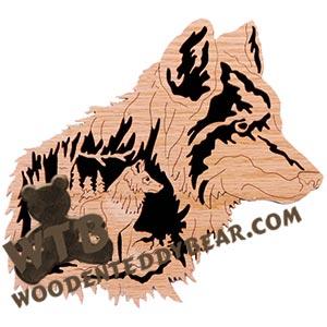 Gray Wolf fretwork scroll saw pattern | The Wooden Teddy Bear