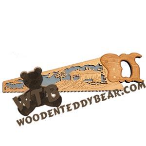 Covered Bridge Hand Saw fretwork scroll saw pattern | The Wooden Teddy Bear