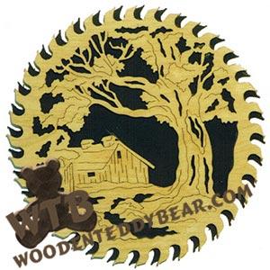 Country Cabin Circular Saw fretwork scroll saw pattern | The Wooden Teddy Bear