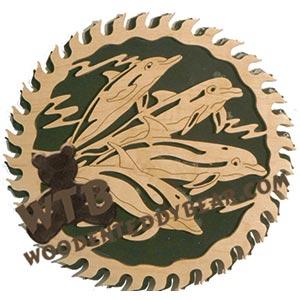 Dolphin Family Circular Saw fretwork scroll saw pattern | The Wooden Teddy Bear