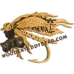 Brook Trout Fly Fishing fretwork scroll saw pattern | The Wooden Teddy Bear