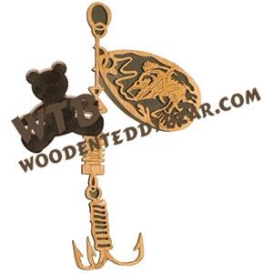 Walleye Spinner Lure fretwork scroll saw pattern | The Wooden Teddy Bear