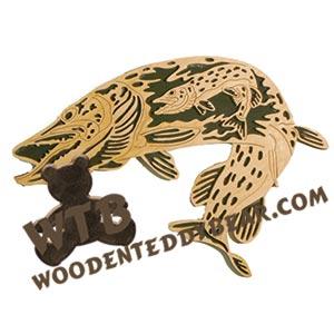 Northern Pike fretwork scroll saw pattern | The Wooden Teddy Bear