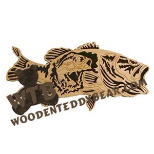 Largemouth Bass fretwork scroll saw pattern | The Wooden Teddy Bear