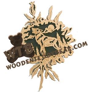 Timber Wolf fretwork scroll saw pattern | The Wooden Teddy Bear