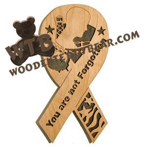 You Are Not Forgotten Freedom Ribbon fretwork scroll saw pattern | The Wooden Teddy Bear