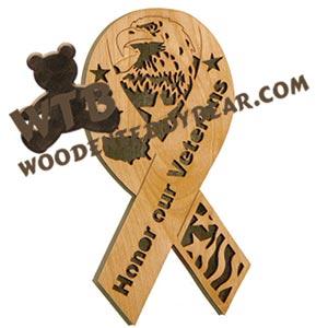 Honor Our Veterans Freedom Ribbon fretwork scroll saw pattern | The Wooden Teddy Bear