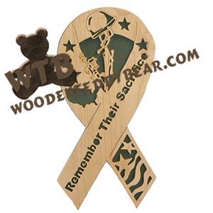 Remember Their Sacrifice Freedom Ribbon fretwork scroll saw pattern | The Wooden Teddy Bear