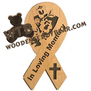 In Loving Memory Ribbons of Faith fretwork scroll saw pattern | The Wooden Teddy Bear