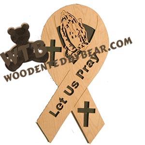 Let Us Pray Ribbons of Faith fretwork scroll saw pattern | The Wooden Teddy Bear