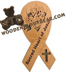Sacred Heart of Jesus Ribbons of Faith fretwork scroll saw pattern | The Wooden Teddy Bear