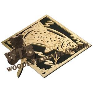 Brook Trout fretwork scroll saw pattern | The Wooden Teddy Bear