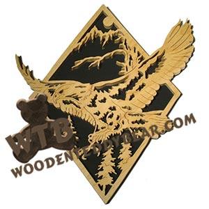 Bald Eagle fretwork scroll saw pattern | The Wooden Teddy Bear