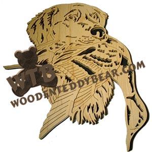 Golden Retriever with Pintail Duck fretwork scroll saw pattern | The Wooden Teddy Bear