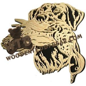 Black Lab with Wood Duck fretwork scroll saw pattern | The Wooden Teddy Bear