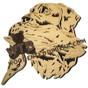 Chesapeake Bay Retriever with Canvas Back Duck fretwork scroll saw pattern | The Wooden Teddy Bear