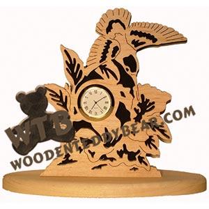 Hummingbird Clock fretwork scroll saw pattern | The Wooden Teddy Bear