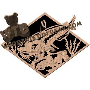 Catfish fretwork scroll saw pattern | The Wooden Teddy Bear