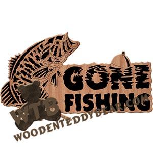 Smallmouth Bass Gone Fishing fretwork scroll saw pattern | The Wooden Teddy Bear