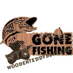 Muskie Gone Fishing fretwork scroll saw pattern | The Wooden Teddy Bear