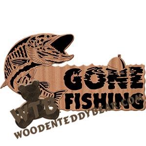 Muskie Gone Fishing fretwork scroll saw pattern | The Wooden Teddy Bear