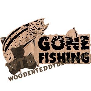 Rainbow Trout Gone Fishing fretwork scroll saw pattern | The Wooden Teddy Bear