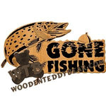 Northern Pike Gone Fishing fretwork scroll saw pattern | The Wooden Teddy Bear