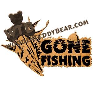 Snook Gone Fishing fretwork scroll saw pattern | The Wooden Teddy Bear