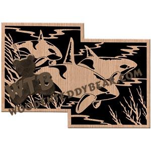 Killer Whales fretwork scroll saw pattern | The Wooden Teddy Bear