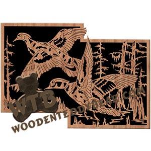 Wood Ducks fretwork scroll saw pattern | The Wooden Teddy Bear